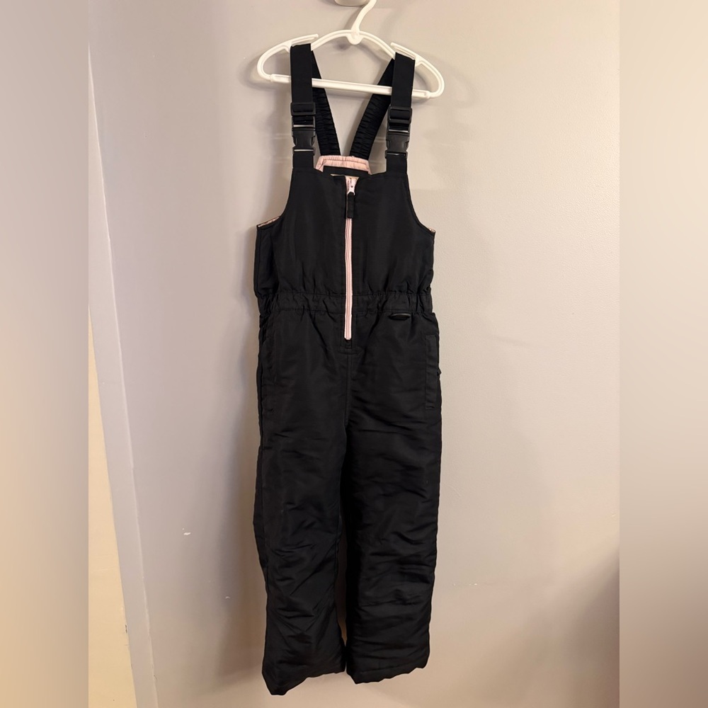 Roebuck & Co Girls Snow Bibs Size XS 4/5 Black Insulated Ski Snow Pants